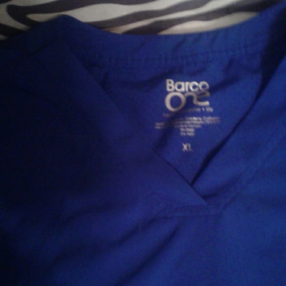 Royal blue scrub top and 2 bottoms